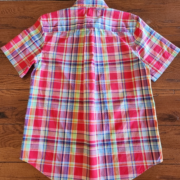 Ralph Lauren Boys Madras Plaid Short Sleeve Button-Down Size L Multicolored - Picture 6 of 9